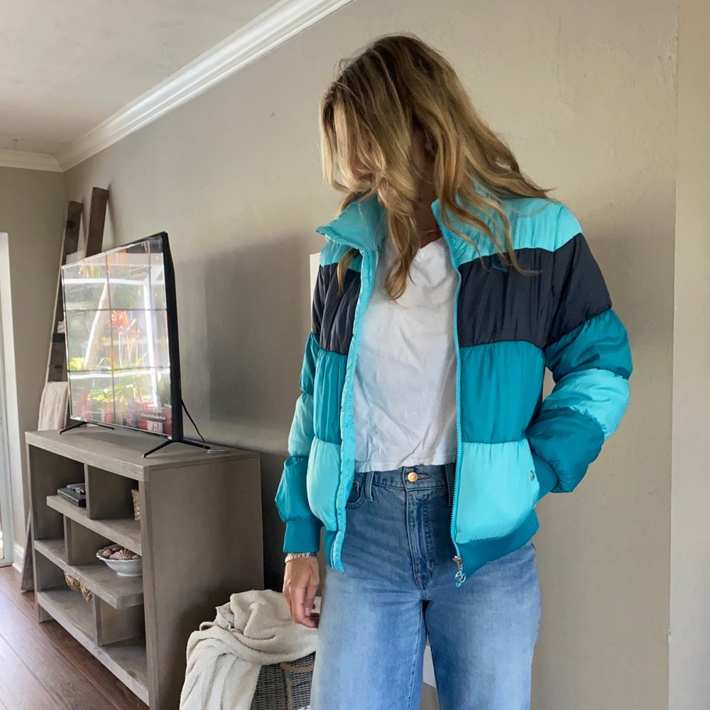 Colorblocked Puma Puffer Coat Medium